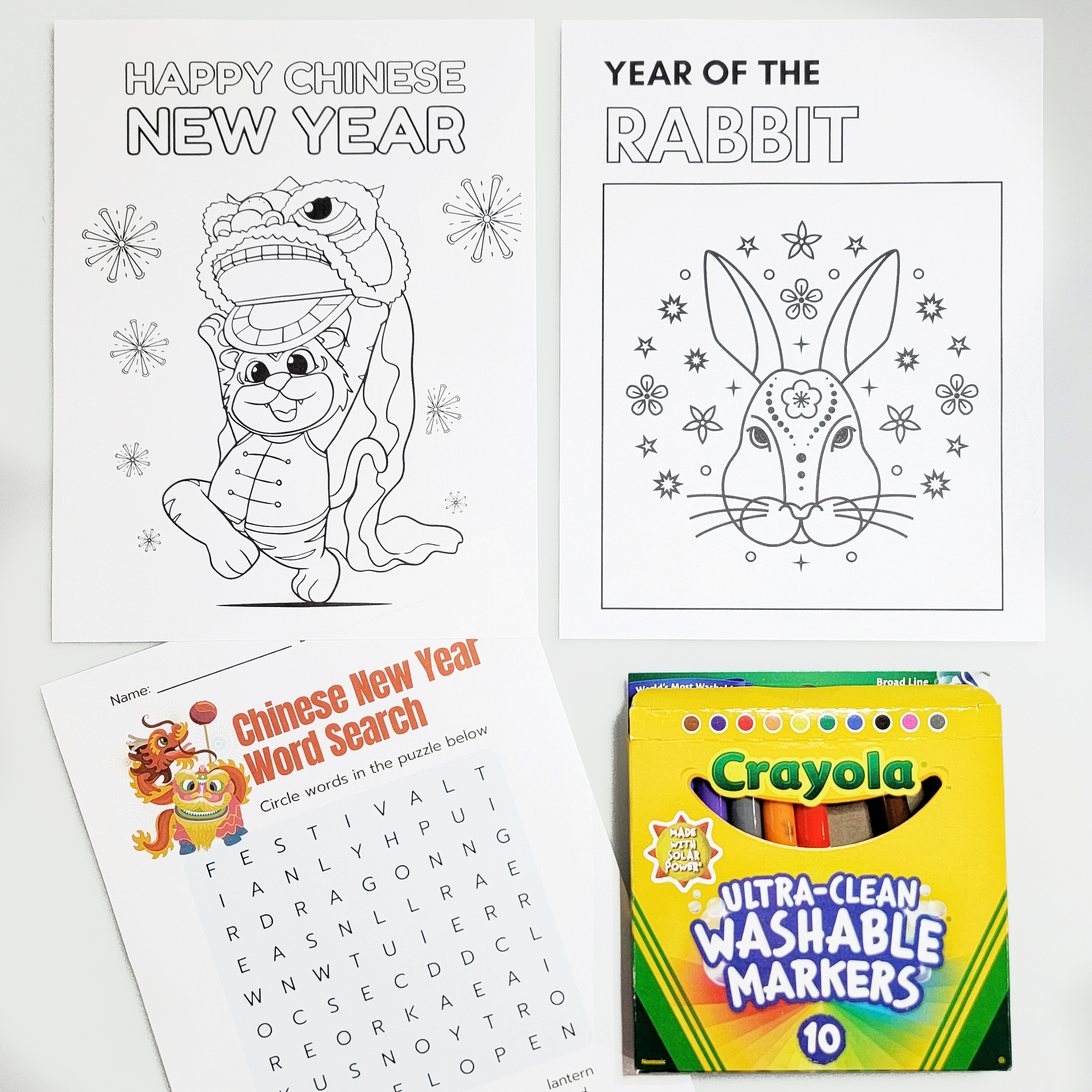 FREE Chinese New Year Coloring Pages