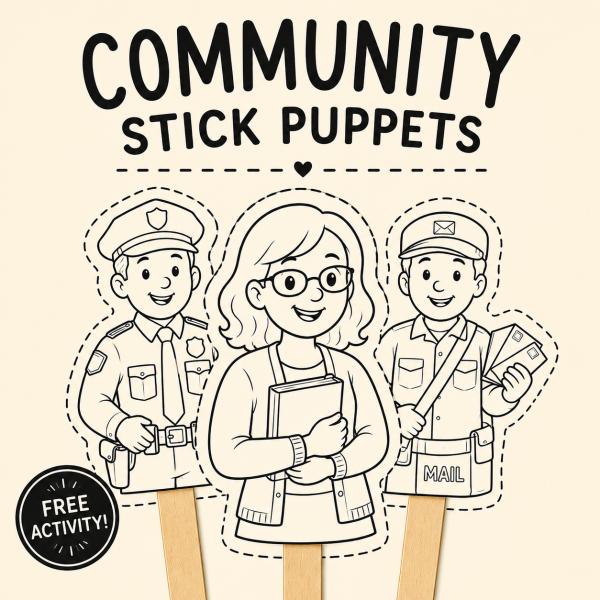 Everyday Hero Stick Puppets