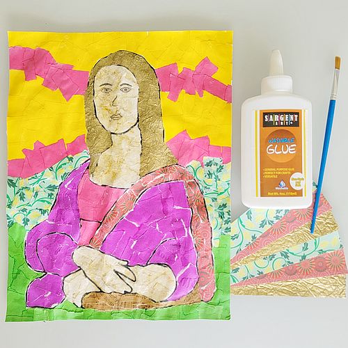 Mona Lisa Torn Paper Art