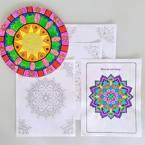 World Art Day Mandala Coloring Pages
