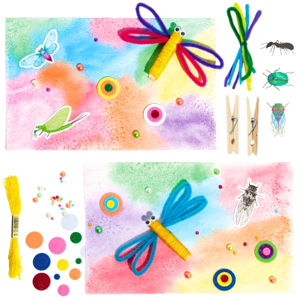 Dragonfly Watercolor Salt Painting