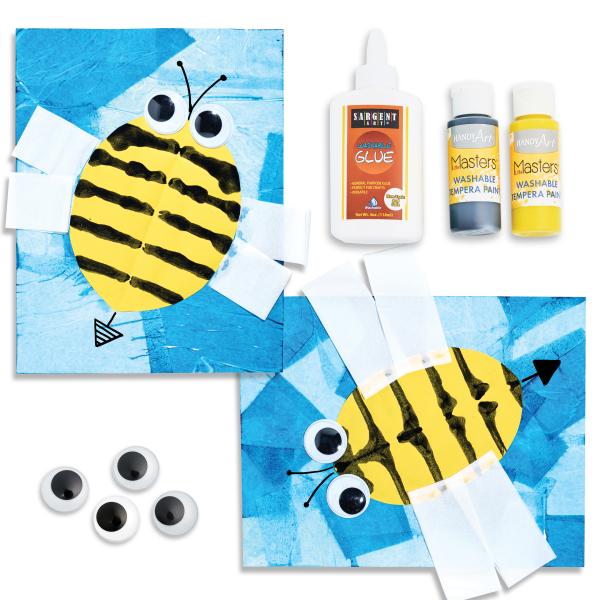 Symmetrical Goofy Bee with Bleeding Tissue Paper craft