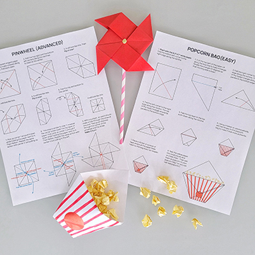 Pinwheel and Popcorn Origami
