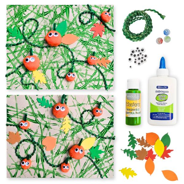 Marble painting pumpkin patch fall art project for kids
