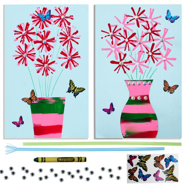 Straw Stamped Flowers Activity for kids