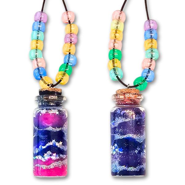 Galaxy in a Bottle Necklace