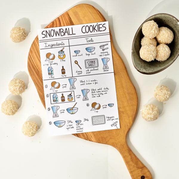 Yeti Snowball Cookies Visual Recipe