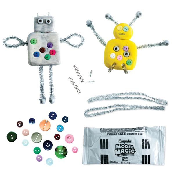 Wacky Clay Robots preschool art and crafts