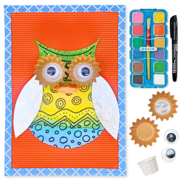 Textured Woodland Owl Portrait