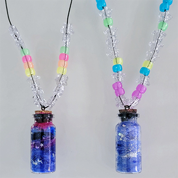 Galaxy in a Bottle Necklace