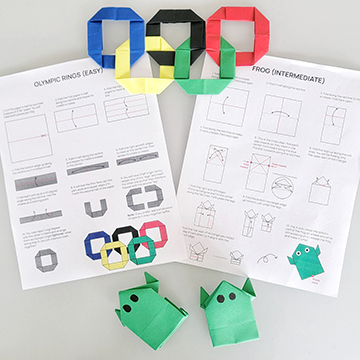 Olympic Rings and Racing Frogs Origami