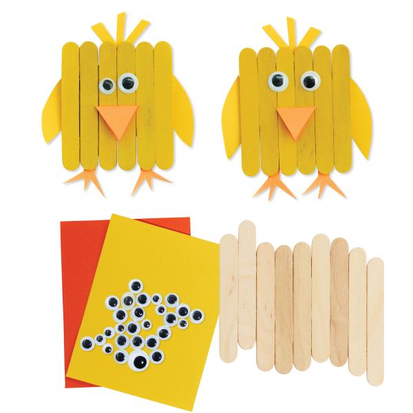 popsicle chicks craft for kids