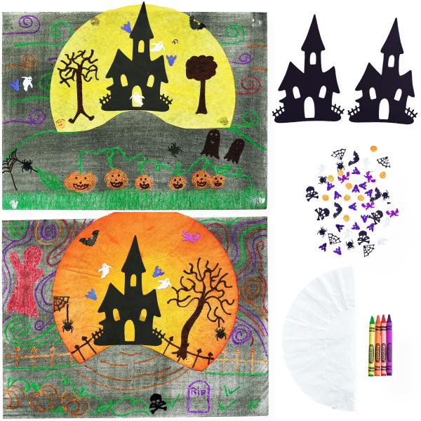 Haunted House with Full Moon Landscape