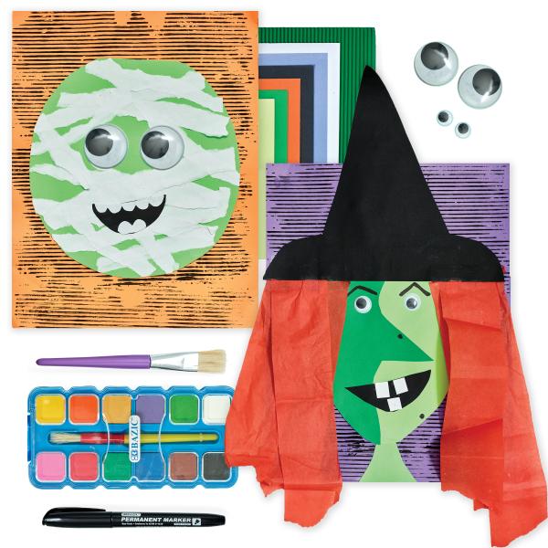 Mummy and Witch Paper Collage