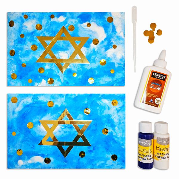 Fizzy paint Hanukkah Star of David for children