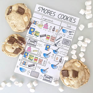 s'mores Cookies Visual Recipe
