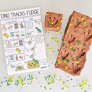Dinosaur Tracks Fudge Visual Recipe