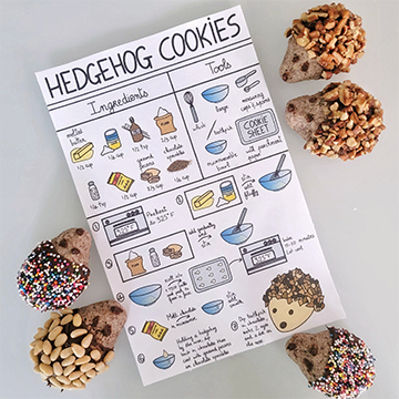 Hedgehog Cookies Visual Recipe