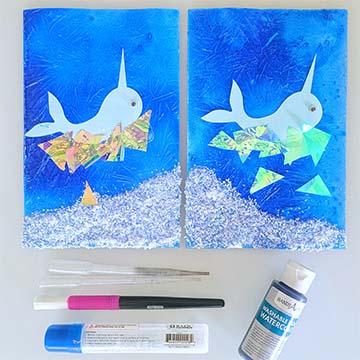 Narwhal in a Sea of Crystals Painting