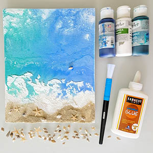 Ocean Shore Marble Paint Pour