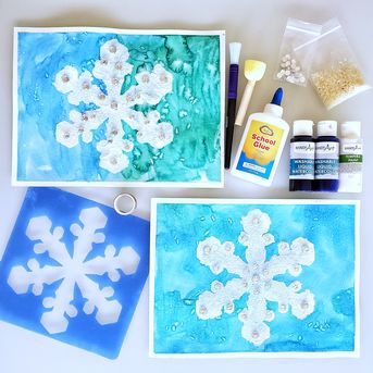 Mixed media snow flake stencil