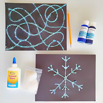 Salt and glue art science experiment