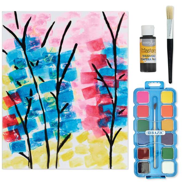 Impasto Abstract Flowers Reproduction for kids