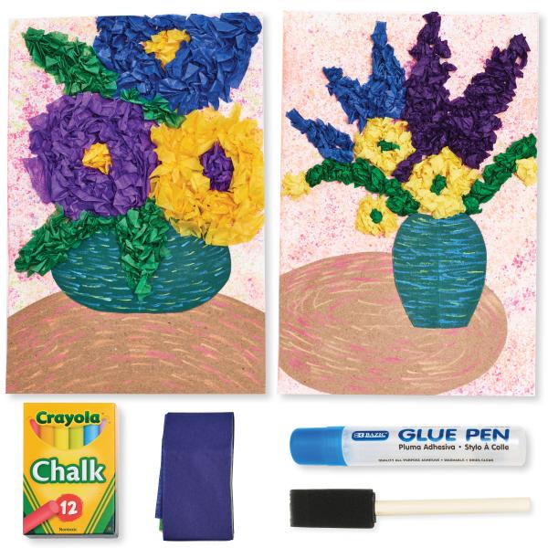 Delphiniums and Chrysanthemums Chalk-Printed Reproduction