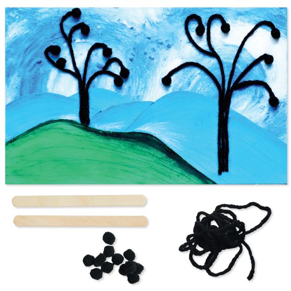 Bubbly background fantastic landscape kids art