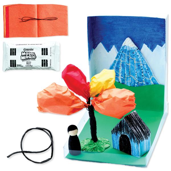 Fun kids art mountain diorama for children